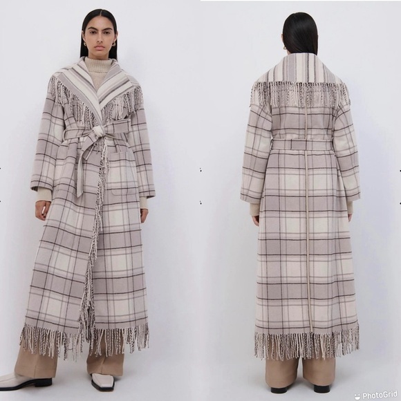 Jonathan Simkhai Carrie Wool Fringe Coat - Picture 9 of 9